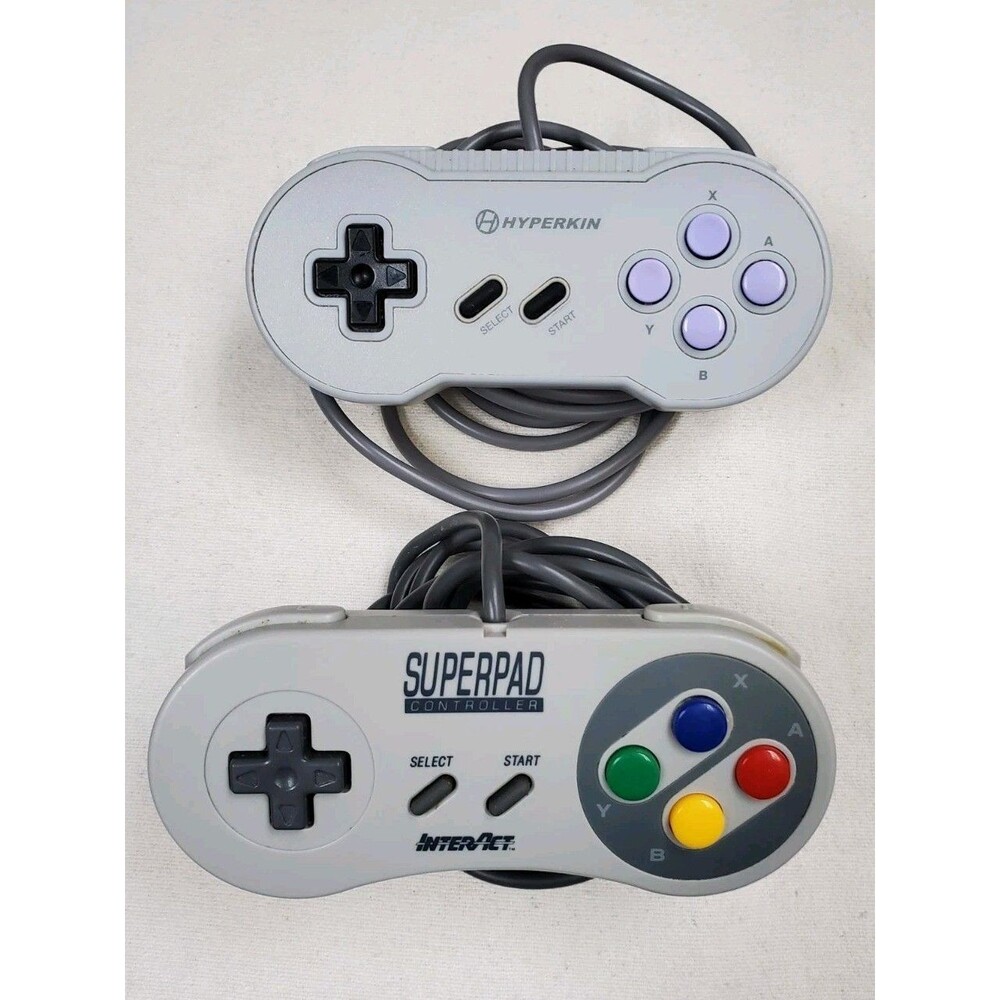 Lot of 2 Super Nintendo SNES Controller Interact Superpad Hyperkin Controllers